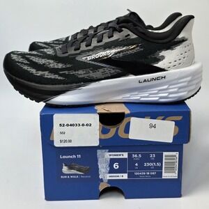 NEW Brooks Launch 11 Women's Run & Walk Shoes Black/White Size 6 Medium/B #0803